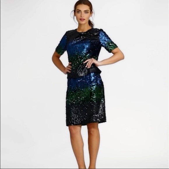 Brooks Brothers 🧚‍♂️NWTs🧚‍♂️ Ombré Sequin Shift Dress - Picture 1 of 13